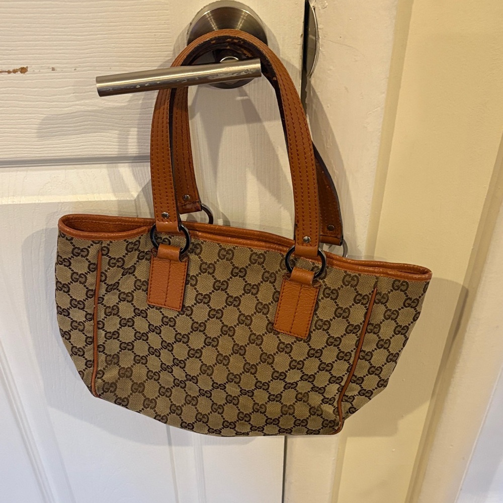 Gucci Tan and Brown Signature Tote
